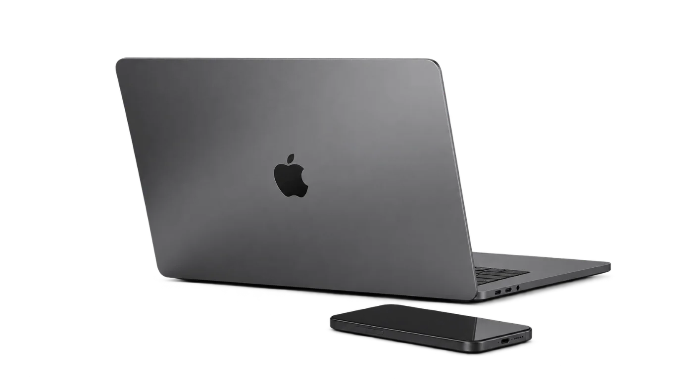 MacBook Air Space Gray y teléfono de Benitech Quilla